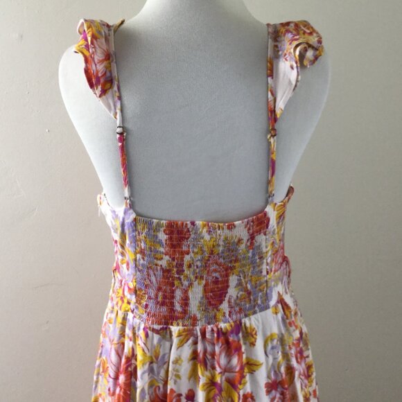 BHLDN Midi Floral Belted Dress s - Picture 7 of 13